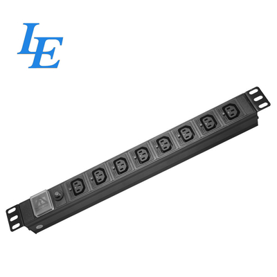 IEC C13 PDU 8 porte cabinet PDU con unità di distribuzione di potenza a interruttore a protezione da sovraccarico e spento