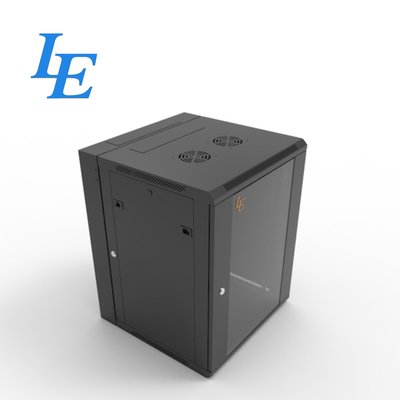 6U 9U 12U 15U 18U RAL9004 Nero Swing Out Sezione doppia Montaggio a parete Armadio Server Rack Recinto 600 mm Porta di vetro