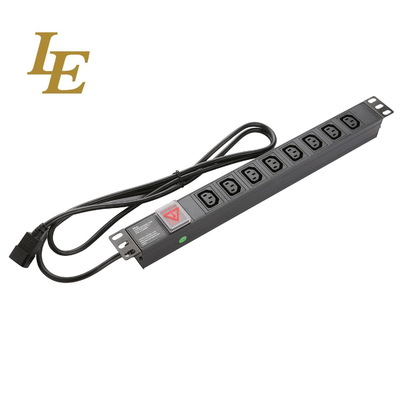 19 pollici di alluminio nero IEC Tipo 6 vie 8 prese C13 C14 Unità di distribuzione di energia 16Amp/32Amp Con presa di comando disponibile IEC320 Smart Socket PDU