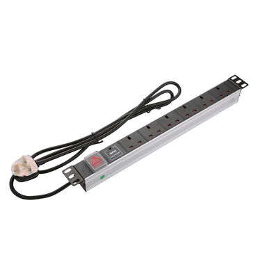 Unità di distribuzione di energia industriale UK presa 1U altezza lega di alluminio 8 prese e 6 uscite 250V AC 13A